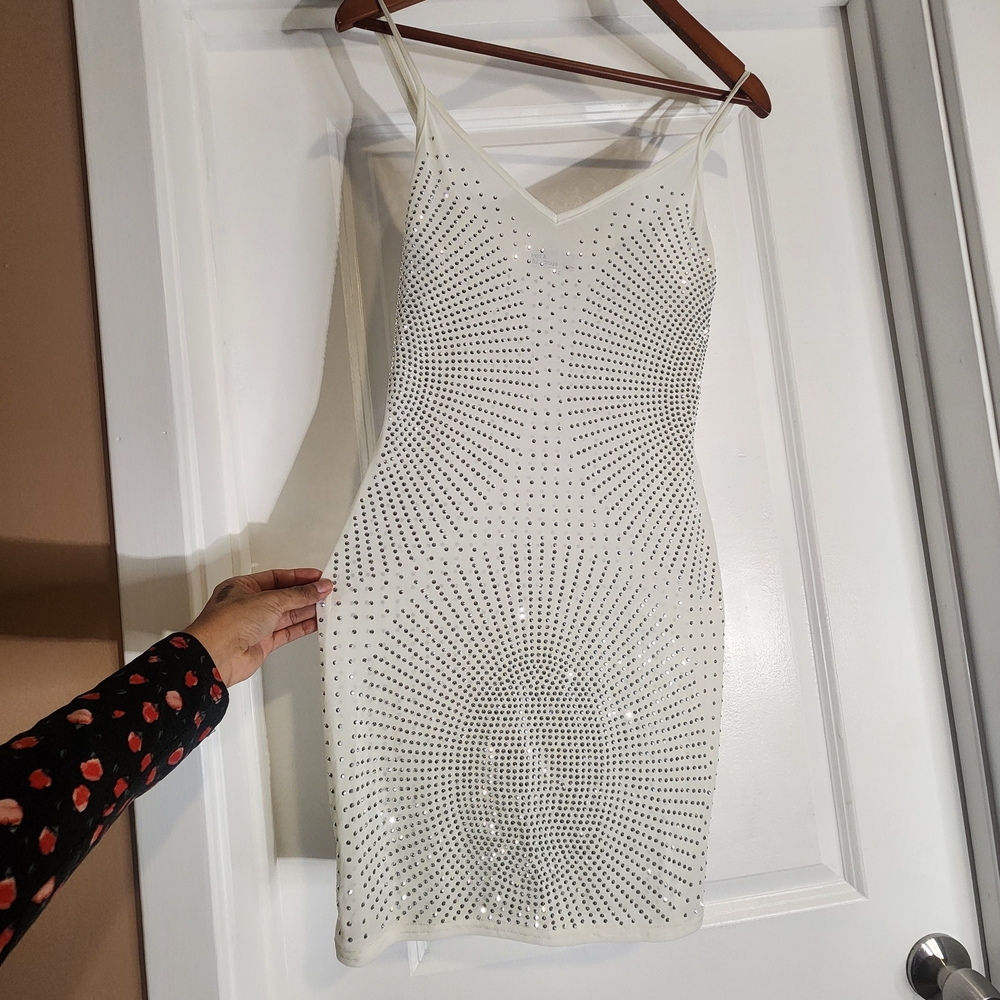 Hot & Delicious White Studded Midi Dress